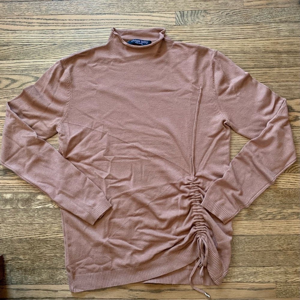 NEW Vivian Shyu Caramel Tan Mock Neck Sweater | S​​